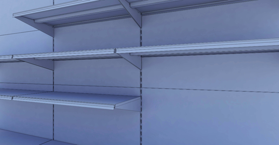 Montantes de prateleira de supermercado para serviço pesado 34x106mm, tamanhos 508-1008mm