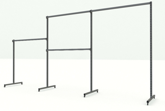 Cabideiro de metal ajustável 60-80cm de altura para lojas de varejo