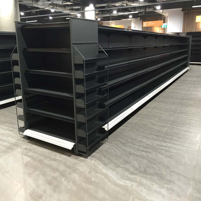 Prateleira tomada partido dobro Q195 do supermercado da gôndola para a exposição da loja